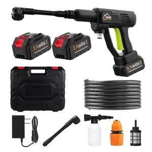 1200 PSI Portable Pressure Washer, 21V Cordless with 2×4.0Ah Batteries & 40 Mins Runtime, 9Bar High Pressure, 6-in-1 Nozzle & Foam Cannon for Car, Patio, Yard