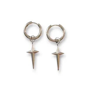 Cross Star Dangle Drop Earrings for Men Women
