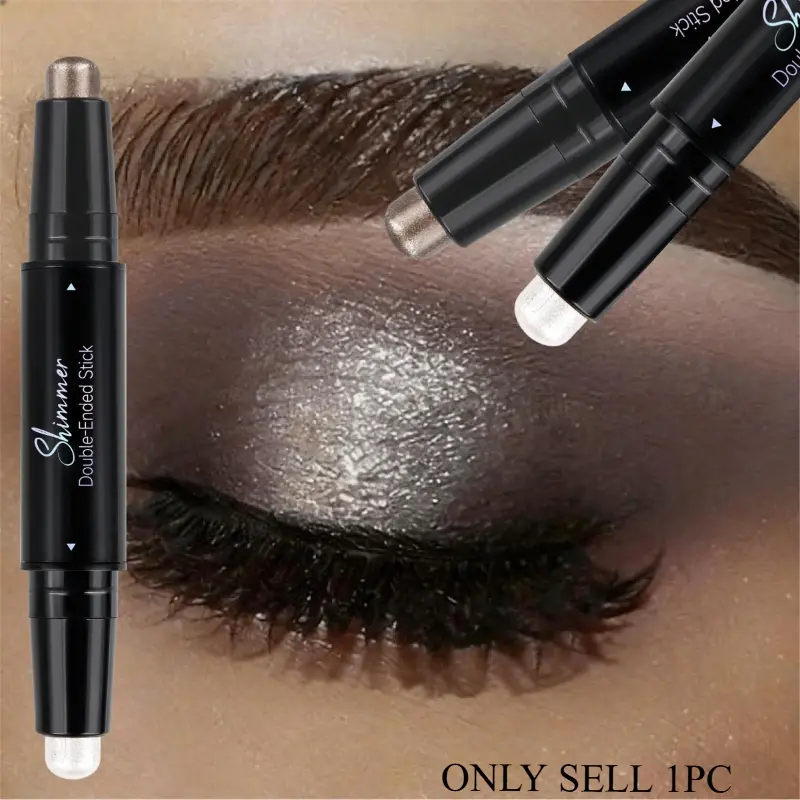 1PC Dual-Purpose Eyeshadow Stick - Shimmering And Matte Brown Metallic Cream Eyeshadow Pencil, Resistant to Smudging And Water, Eye Stick Available in Different Shades