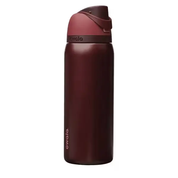 Owala FreeSip Insulated Stainless Steel Water Bottle with Straw, BPA-Free Sports Water Bottle, Great for Travel, 32Oz, Black Cherry