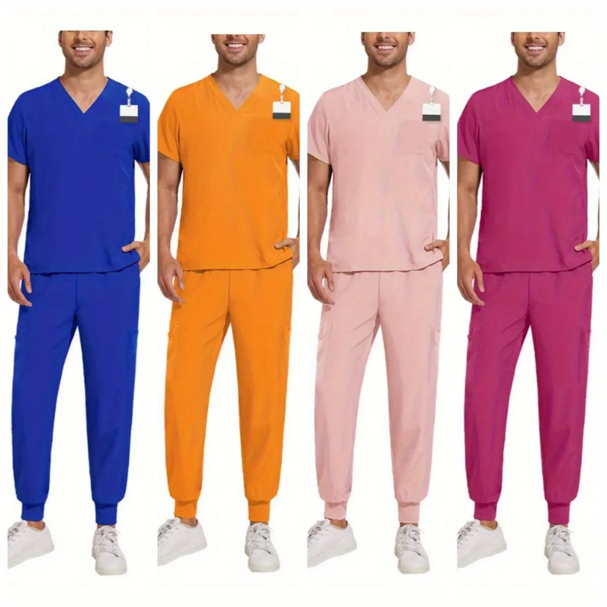 Comfortable Suit Uniforms Two-piece Set of Clothing for Nursing Home Employees Uniform Nurse Men Costume Scrub Joggers Sets Nursery Children's Playground Work Wear