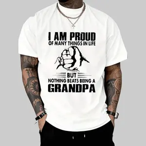 PAYEAH Proud Of Many Things In LifeNothing Being A Grandpa Monogrammed T-Shirt 100% Heavy Cotton T Shirt