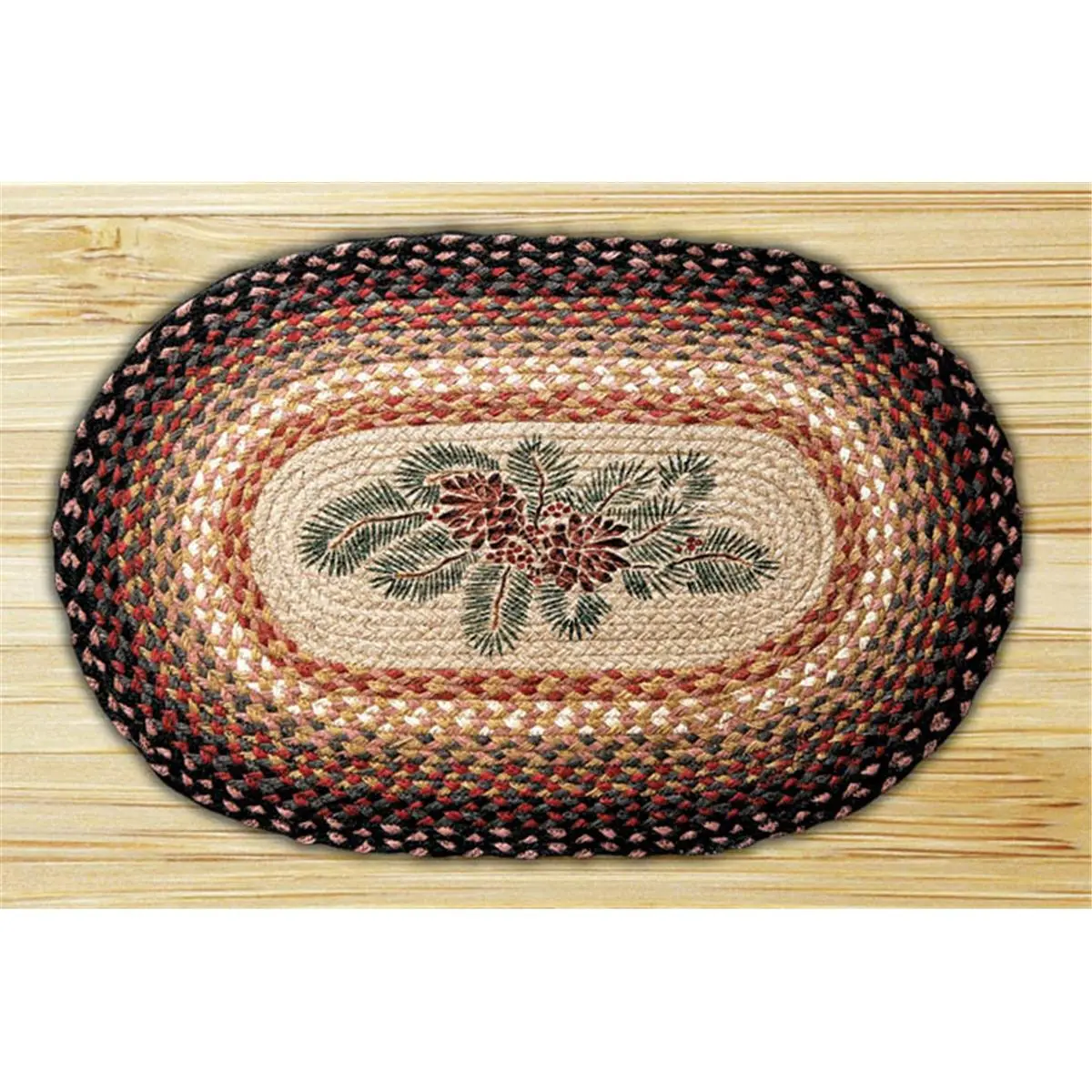Capitol Importing Decorative Oval Patch 65-083PRB - Pinecone Red Berry Design, 20"x30", High-Quality Components, Personal Style Option, Multiple Designs Available, Decorative Patch