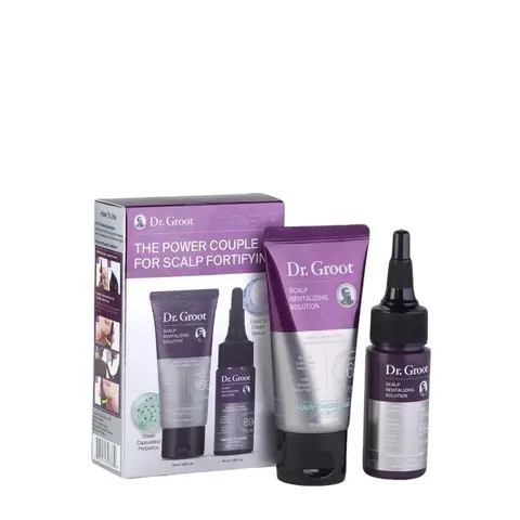 Dr. Groot Scalp Revitalizing Gift Set Travel Set for Hair Loss, Korean Hair Care, Hair Thickening Shampoo & Miracle in Shower Treatment