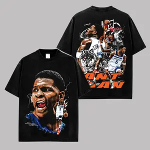 [ ✨ 100% Cotton] Anthony Edwards Vintage Graphic T-Shirt, Ant Man Basketball Tee, Minnesota Wolves Inspired Streetwear Shirt, Retro  Fan Oversized Tee For Sports Lovers And Sneaker Culture