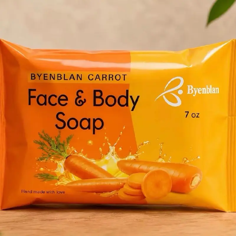 Byenblan 7oz Carrot Soap - Natural Vegetable-Based Cleansing Bar for Daily Skin Care