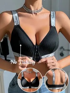 Comfortable Front Closure Women's Supportive Wireless No Padded Bra Without Steel Ring and Padding, 1 Piece Pack, Soft and Breathable Ladies Underwear Front Closure Bras Wirefree Bras
