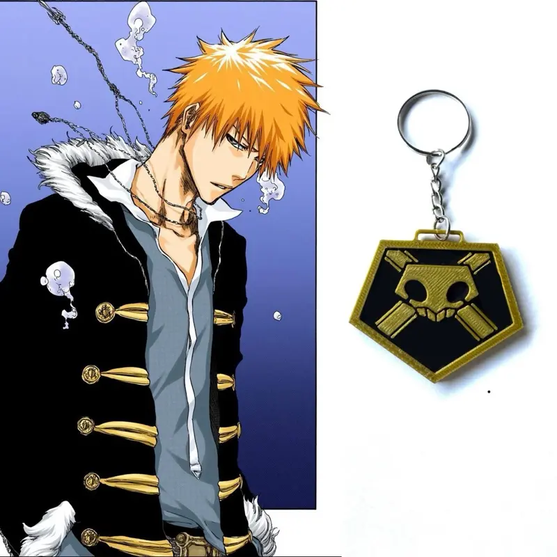 Bleach Soul Reaper 3D Detailed Print Anime Fashion Keychain - Durable Filament, Otaku Style, Ichigo-Inspired, Unisex Collectible, Stylish Keyring, Backpack/Key Charm (Symbolizes His Power, Anime Gift)