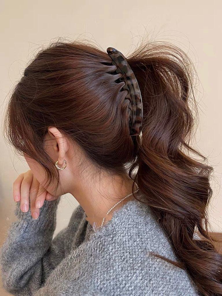 Popular banana hair clip, large size for thick hair, back-of-the-head clip, high ponytail claw clip, vertical clip that doesn't damage hair, twist clip