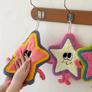 1Pc Star Pattern Towel, Modern Style Soft Fabric, Mini Portable Hand Wash Only Towel, Perfect for Travel, Business Trips and Parties, Ideal for Kitchen, Bathroom and Home Decor, Great Gift for Christmas, Halloween, Thanksgiving and Spring Festival