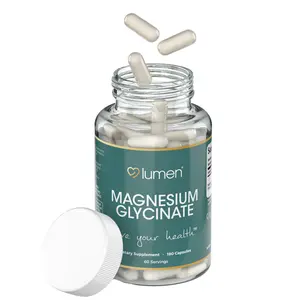 Lumen Naturals Magnesium Glycinate Capsules for Women 275mg 180 Count 60 Servings High Bioavailability Gentle Formula US Made