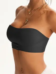 Women's Front Opening Strapless Bra, Wireless Underwire Seamless Camisole Bra, Daily Outdoor Wear Ladies Lingerie