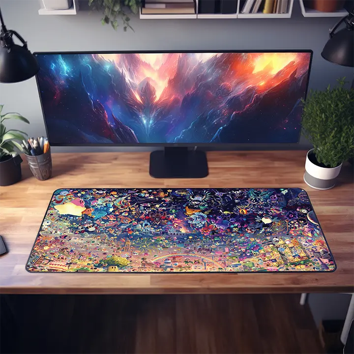 All-Star Kirby Desk Mat | Character Collection | Iconic Gaming Art | Large Computer Pad | Gift for Kirby & Gaming Fans | Office Decor