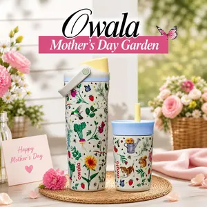 Owala FreeSip 30oz Drop Mother's Day Garden Insulated Water Bottle – Azalea 13 Edition, Leak Proof, Straw Lid, 24H Cold