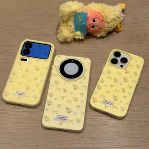 Early spring yellow floral skin-feel phone case suitable for iPhone 17/16/15/14/13/12/11/X/7/8 Pro Max Plus Mini. Drop-proof phone case 995