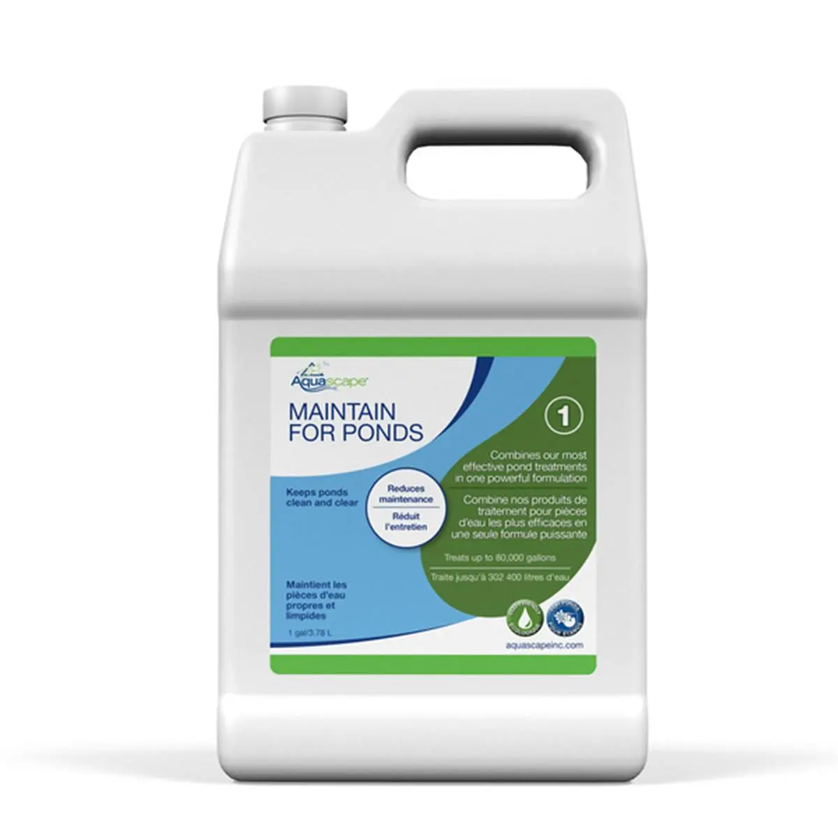 212 MAIN Powerful Pond Water Maintenance Solution, 1 Gal Easy-Pump Top Design, Bacteria Blend Formula, Flocculent & Phosphate Binder, Clears Cloudiness, Maintenance-Free Operation, Treats 600 Gal Per Pump, Safe for Fish & Wildlife, Outdoor Garden Use, Kee