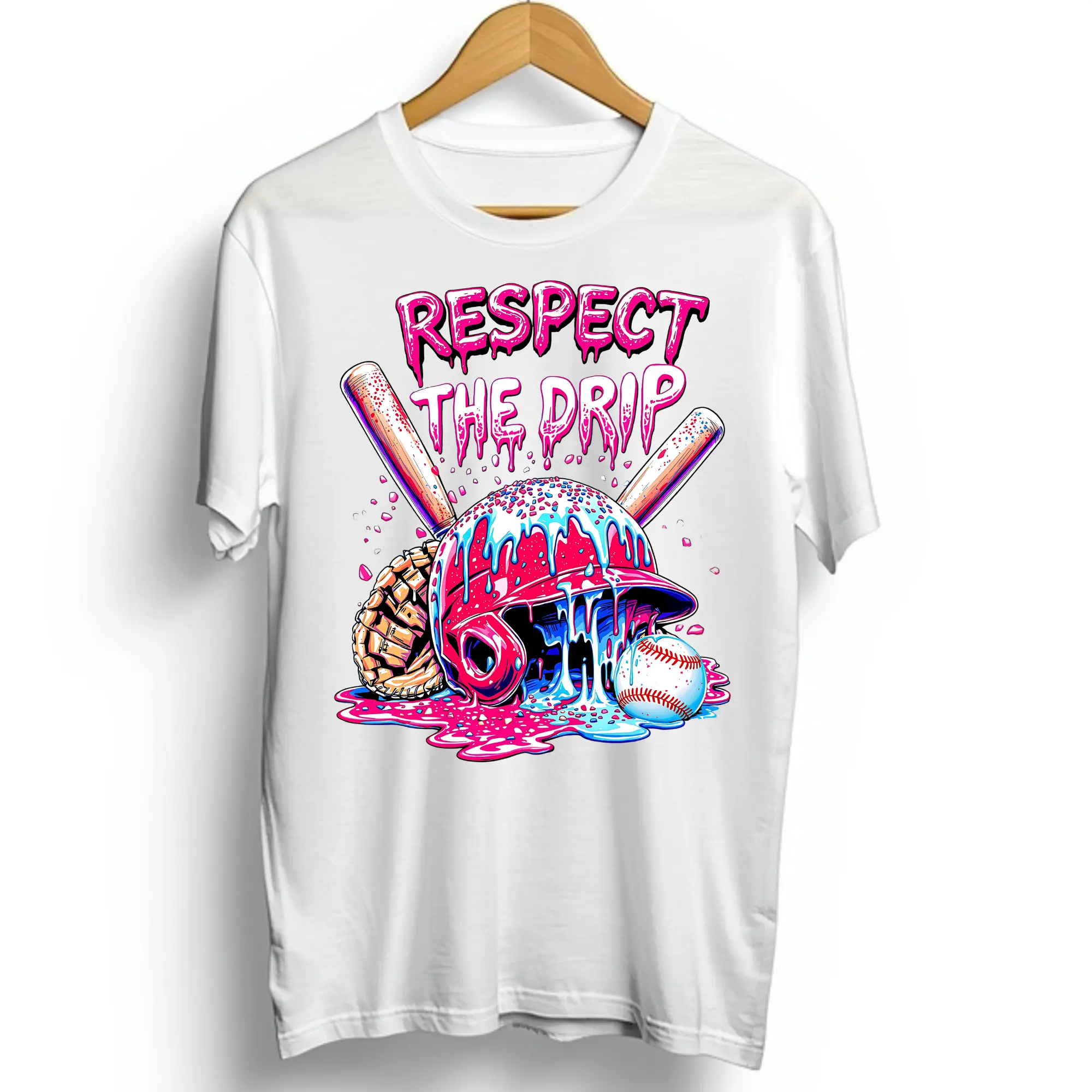 Respect The Drip Baseball Direct To Film Print, DTF Print, Ready To Press Print