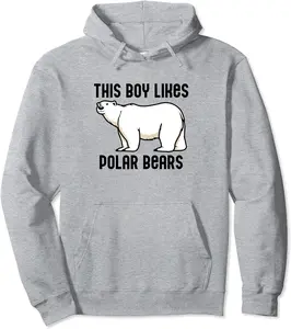 Boy Likes Polar Bears Arctic Wild Animal Nature Pullover Hoodie - Jadayoung Shop 65B0BH8LFNWT