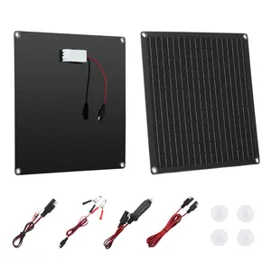 VEVOR 20W 12V Solar Panel Battery Charger, Solar Battery Trickle Charger Maintainer with Built-in Smart Controller & 3 Connection Cables, IP67 Waterproof Portable for RV Car Motorcycle Boat Van Camper, Outdoor, 20W Model