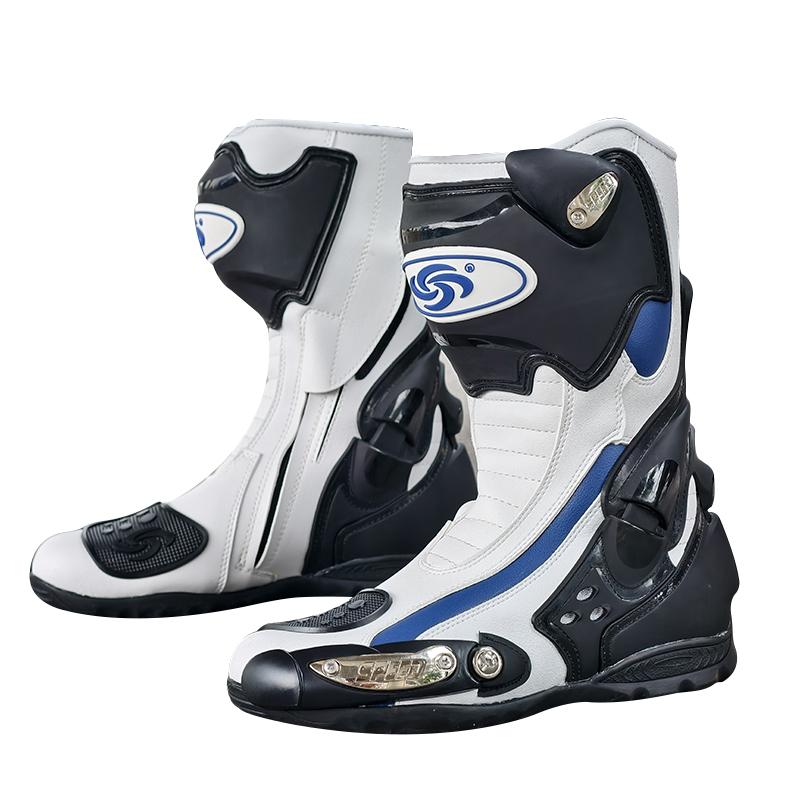 Non-slip and wear-resistant motorcycle riding boots for men and women, high-top with anti-collision ankle protection, breathable, suitable for all seasons, ideal for motorcycling and off-road use