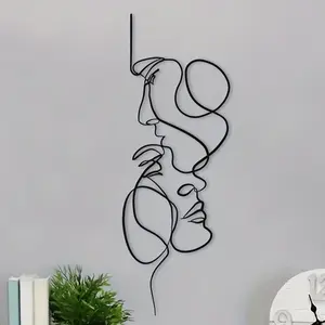 Abstract Face Design Line Art Wall Decor, Metal Wall Art, Modern Wall Decor for Home Living Room Bedroom Office, Home Decor, Art Wall Decoration, Poster
