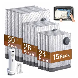 【Summer Vibes】New X7 Vacuum Packing Pump Storage Bags，bolsas para comprimir-27-Pack in 3 Sizes 140L/Min USB Rechargeable Handheld Pump for Clothes & Packing Perfect for Carry-On Suitcases Summervibes Space Saving Bags summerwins