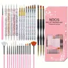 Nail Art Brush Kit Set, 31 Pcs/Box Nail Tip Painting Brushes, 3D Builder Gel Brush and Carving, Dotting and Drawing Pen, Professional Manicure Nail Design Tools for DIY French Manicure, Flower Nails, Home and Salon Use, Nail Art Supply, Nail Art Equipment