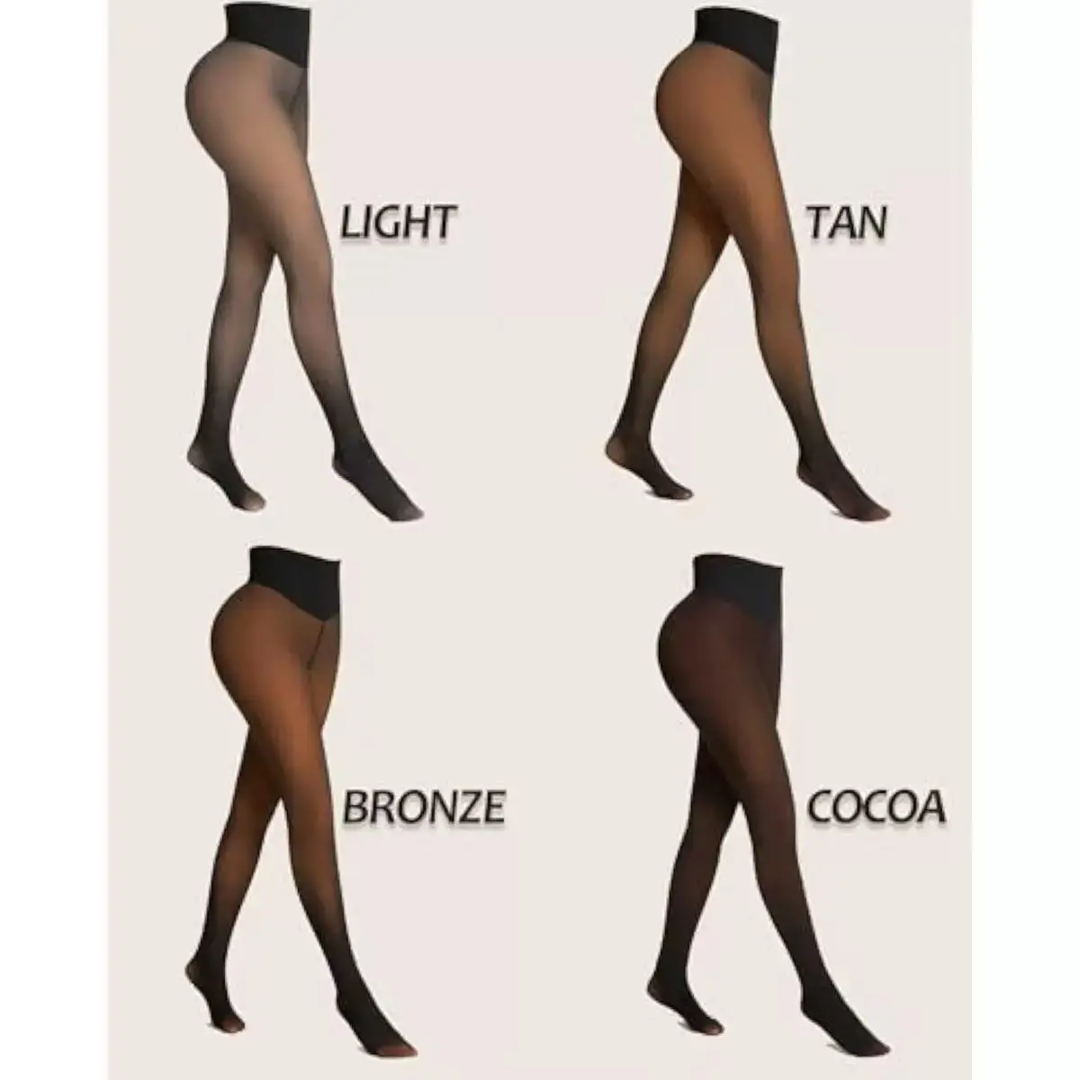 Women's Fleece Lined Leggings - ThickSpandex Thermal Tights with a SheerPantyhose Look for Winter Party & Skirts