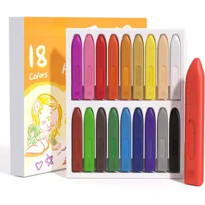 Z-ITC26 Triangle Jumbo Crayons for Toddlers, 18 Colors Mess Free Unbreakable Crayon Gifts, Easy to Hold Washable Crayons for Kids, Safe Coloring Gifts for Babies and Children