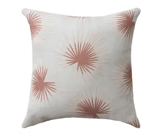 Ox Bay Coral/Cream Floral Tropical Polyester Pillow, 22" x 22"