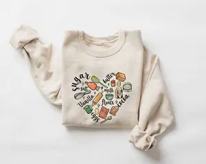 Valentine Baker Sweatshirt, Baking Crewneck Sweatshirt, Baking Sweatshirt Cotton Menswear