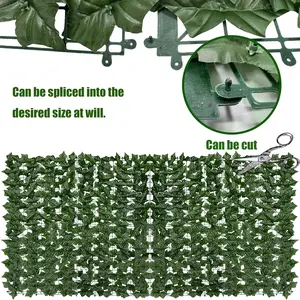 Artificial Ivy Privacy Fence Screen: 60" by 140" (58.5 SQFT) UV-Anti Faux Hedge Fence and Fake Ivy Vine Leaf Wall Panels for Indoor&Outdoor Green Backdrop, Garden Greenery Decor