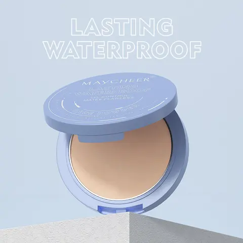 Long-Lasting Oil-Control Powder Foundation, Waterproof and Sweatproof Lightweight Matte Pressed Powder, Breathable Makeup Setting Powder, Face Powder, Matte Finishing Powder