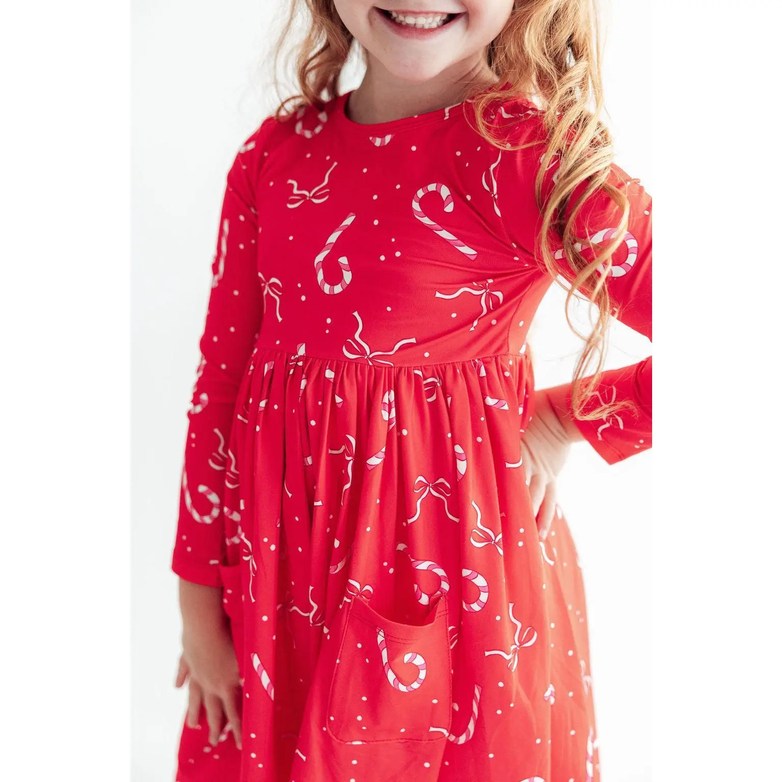 Peppermint Dreams L/S Pocket Twirl Dress