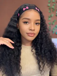 Women's Leopard Print Hairband for Wigs, Adjustable Elastic Hair Tie with Velcro, Elegant Butterfly Knot Design, All-Season Accessory