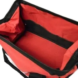 Milwaukee 17 Inch Heavy Duty Canvas Tool Bag with 6 Interior Pockets, Reinforced Bottom, and Strap Ring (Shoulder Strap Not Included)
