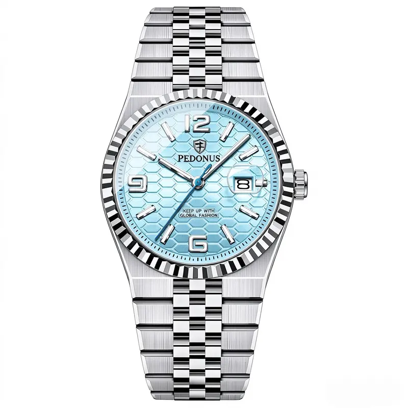 Men's Hollow Tourbillon Quartz Analog Watch - Waterproof Stainless Steel Band, Casual Fashion Elegant Wristwatch for Everyday Wear, Round Dial Calendar Luminous View