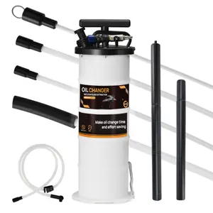 6.5L Manual & Pneumatic Oil Extractor Pump,Vacumm Fluid Extractor with Pump Tank Remover & Tubes for Oil Change and a Hose for Brake Bleeding， Industrial Fluid Transfer Pump w/Complete Kit for Car Truck Motorcycle Boat ATV, Efficient Oil Change Tool