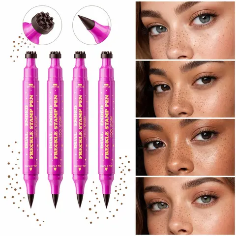 Double-Sided Cosmetic Freckle Pen - Portable Stamp, Fine Tip, Lightweight, Blendable, Natural Formula for Easy Daily & Party Makeup Application