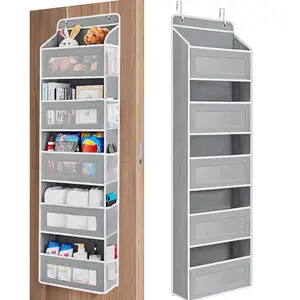 Over The Door Organizer Storage,5-Tier Hanging Organizer with 10 Large Pockets, Anti-Tilt Design, 44 lb Capacity for Bedroom, Bathroom, Baby Product Ptorage，Dormitory Storage
