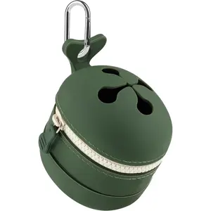 Fishing Portable Trash Pouch: Silicone Expandable & Collapsible Fishing Line Waste Cantainer - Eco-Friendly Reusable Garbage Holder for Fishing, Hiking, Camping & Outdoor Activities - ST2 Green