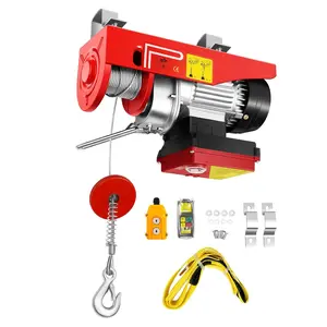 Electric Hoist with Wireless Remote Control, 440LBS Capacity, 110V Power Winch, 39ft Steel Cable, Dual Hook Slings for Garage, Warehouse, Construction, Attic Lifting yard lawn