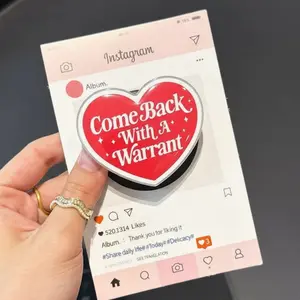 Abolish ICE - Retro Heart Sticker Pop Socket Set, Bilingual FCK ICE Protest Art - MagSafe Holder for Chicano Community - Supports CHIRLA Immigration Rights