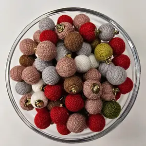 8mm Knit Pendant - 25 Knit Bulbs in Assorted Colors for DIY Projects Pen Hangers Car Charms Keychains or Earrings