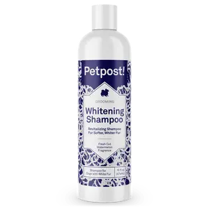 Petpost | Dog Whitening Shampoo with Coconut Oil & Aloe. Brightens White & Light Coats, Moisturizes Skin. Watermelon Scent.