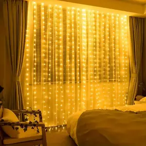 USB Powered LED Curtain Light, 1 Count 300LED Waterproof Curtain String Light, Decorative Hanging Light for Bedroom, Living Room, Party, Wedding, LED Waterproof Lights