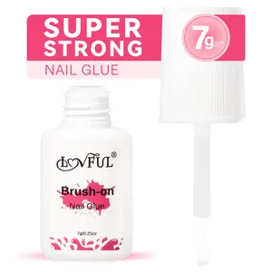 Lovful | Ultra Strong Brush-On Nail Glue For Long Lasting Wear | Gel Manicure Press-On Care Polish Cutics