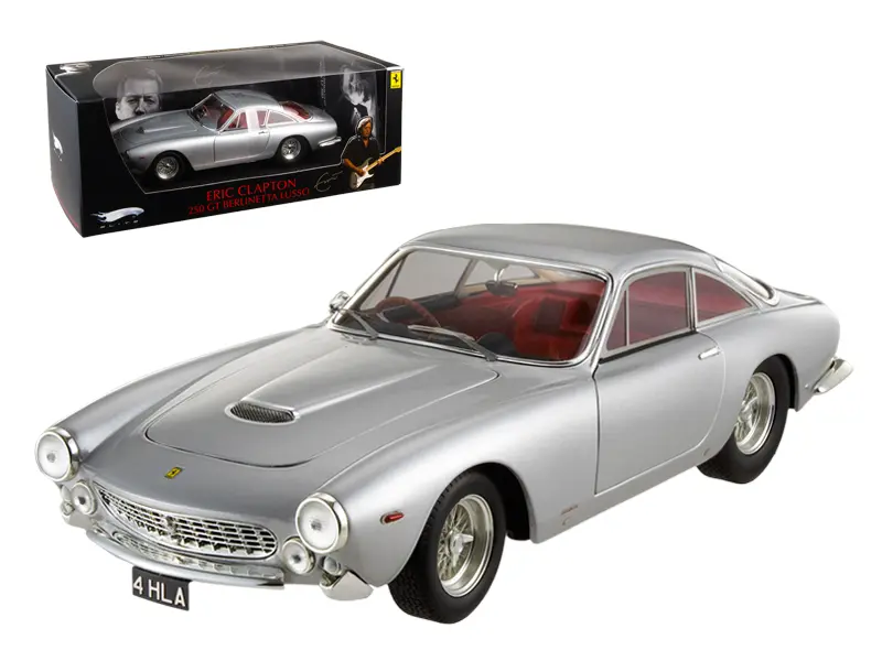 Ferrari 250 GT Berlinetta Lusso RHD Eric Clapton's Car Silver w/ Red Interior "Elite Edition" 1/18 Diecast Model Car Hot Wheels