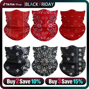 6pcs Summer UV Protection Cooling Neck Gaiter Face Mask Men Women,Seamless Bandana Rave Face Cover Scarf Mask, Balaclava, Headband, Head Wrap, Great for biking, fishing, climbing, and construction work, Outdoorfun, Headwear