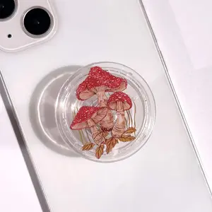 Mushroom Cell Phone Accessory, Cute Little Mushroom, Rare Mushroom, Mushroom Lover, Transparent  Folding Elastic Cell Phone Holder (Rare Mushroom A)
